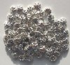 100 3x6.5mm Acrylic Silver Fluted Spacers
